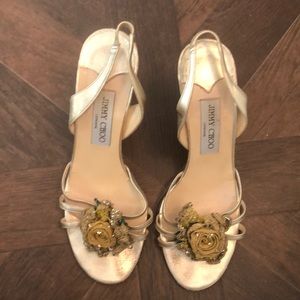 Gold slingback Jimmy Choo heels